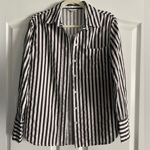 Classic Brown and White Striped Shirt